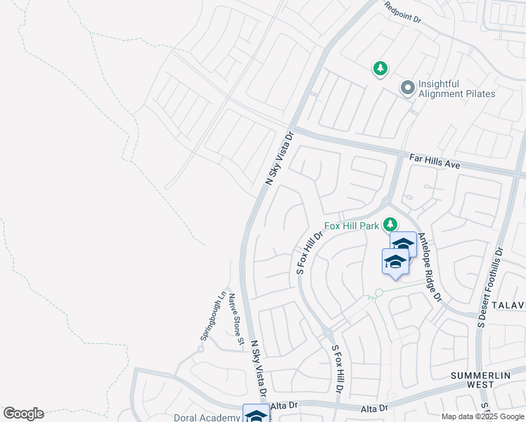 map of restaurants, bars, coffee shops, grocery stores, and more near 277 Besame Court in Las Vegas
