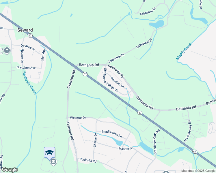 map of restaurants, bars, coffee shops, grocery stores, and more near 4916 Old Towne Village Circle in Pfafftown