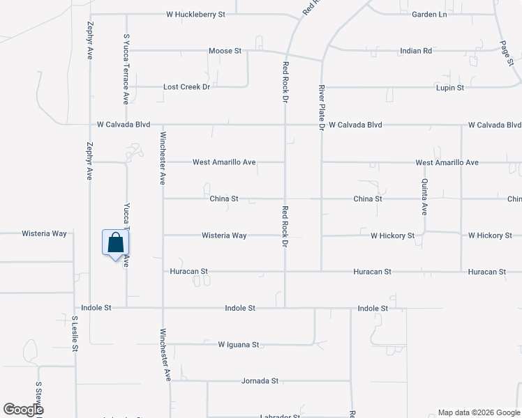 map of restaurants, bars, coffee shops, grocery stores, and more near 1381 China Street in Pahrump