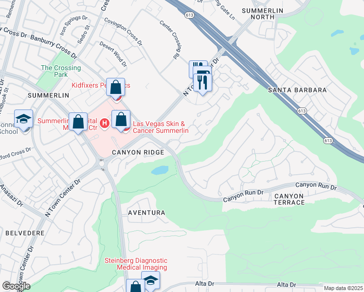map of restaurants, bars, coffee shops, grocery stores, and more near 652 Peachy Canyon Circle in Las Vegas