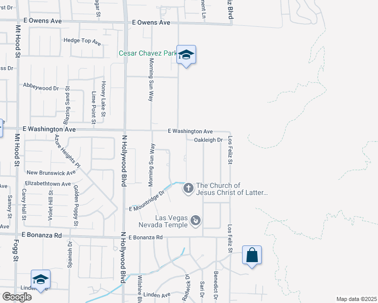 map of restaurants, bars, coffee shops, grocery stores, and more near 964 Sugar Springs Drive in Las Vegas