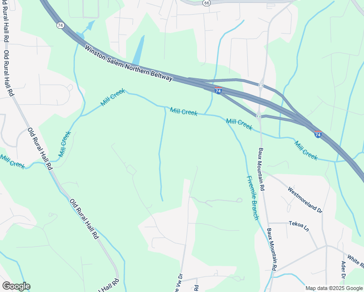 map of restaurants, bars, coffee shops, grocery stores, and more near 5636 Pine View Drive in Winston-Salem