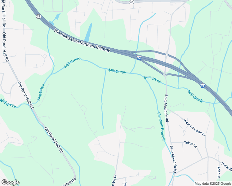 map of restaurants, bars, coffee shops, grocery stores, and more near 5636 Pine View Drive in Winston-Salem