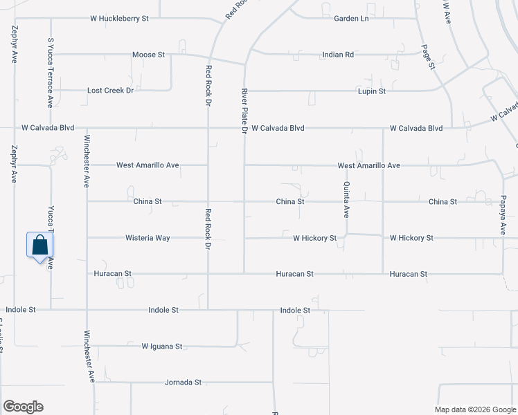map of restaurants, bars, coffee shops, grocery stores, and more near 1131 China Street in Pahrump