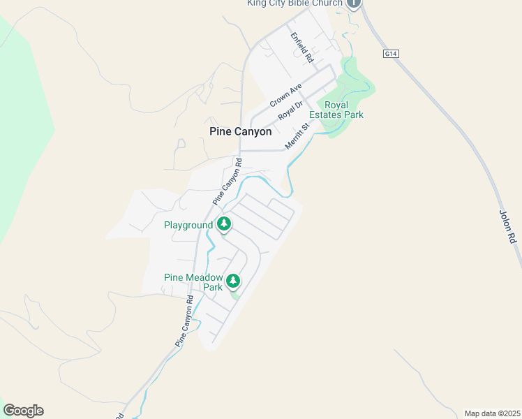 map of restaurants, bars, coffee shops, grocery stores, and more near 51201 Pine Canyon Road in King City