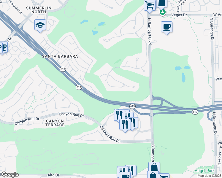 map of restaurants, bars, coffee shops, grocery stores, and more near 9017 Grove Crest Lane in Las Vegas