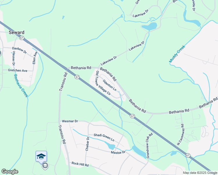 map of restaurants, bars, coffee shops, grocery stores, and more near 5948 Odenton Lane in Winston-Salem