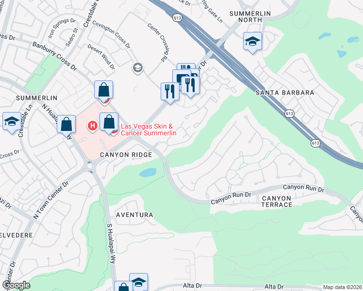 map of restaurants, bars, coffee shops, grocery stores, and more near 700 Peachy Canyon Circle in Las Vegas