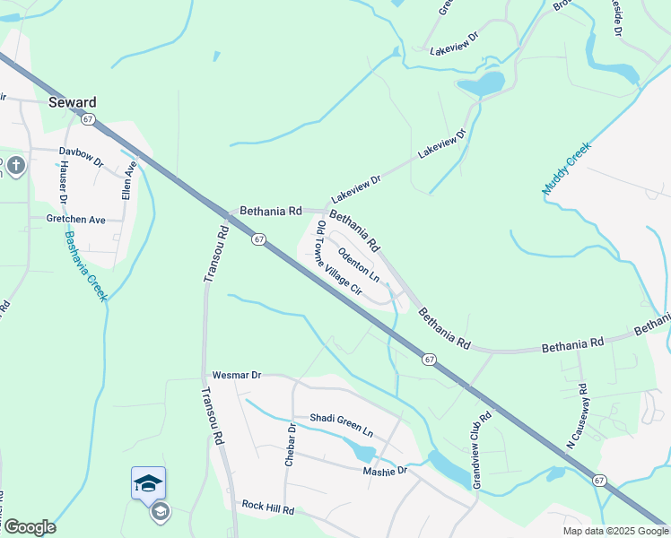 map of restaurants, bars, coffee shops, grocery stores, and more near 4923 Old Towne Village Circle in Pfafftown