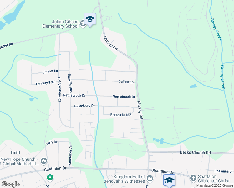 map of restaurants, bars, coffee shops, grocery stores, and more near 2141 Nettlebrook Drive in Winston-Salem