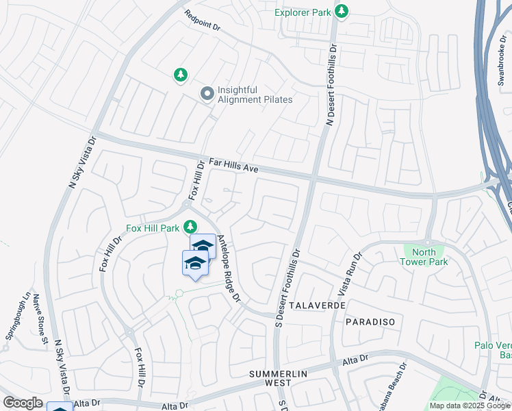 map of restaurants, bars, coffee shops, grocery stores, and more near 71 Berneri Drive in Las Vegas