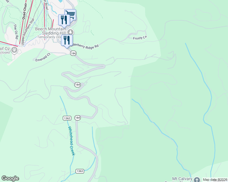 map of restaurants, bars, coffee shops, grocery stores, and more near 595 Grey Fox Ridge Road in Banner Elk