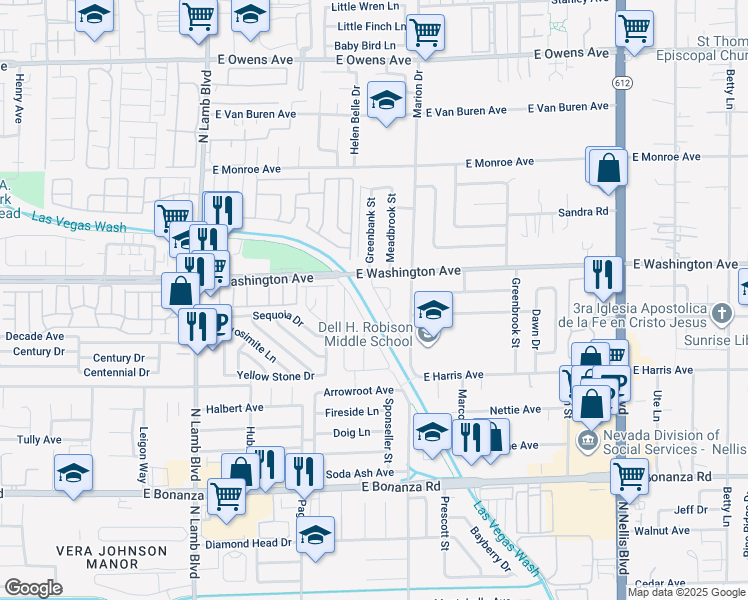 map of restaurants, bars, coffee shops, grocery stores, and more near 857 Lantham Place in Las Vegas