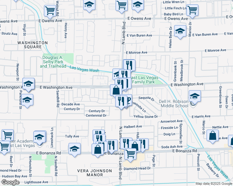 map of restaurants, bars, coffee shops, grocery stores, and more near 867 North Lamb Boulevard in Las Vegas