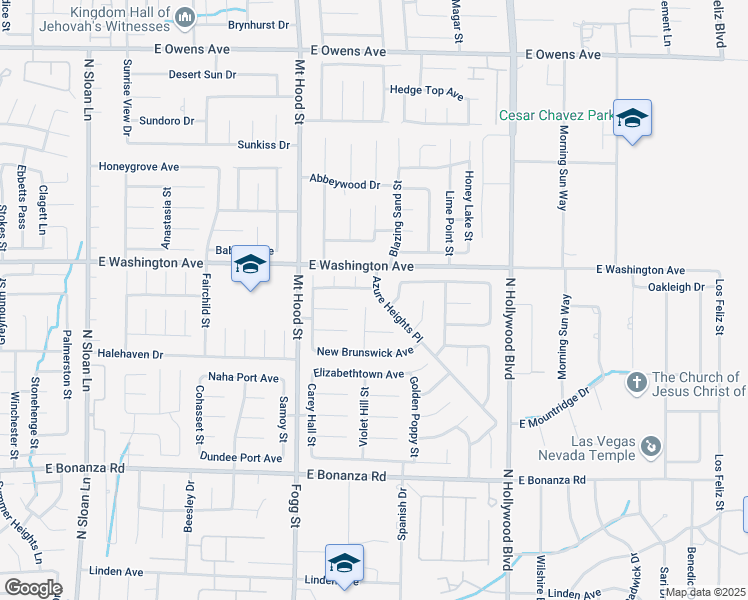 map of restaurants, bars, coffee shops, grocery stores, and more near 1145 Clairville Street in Las Vegas