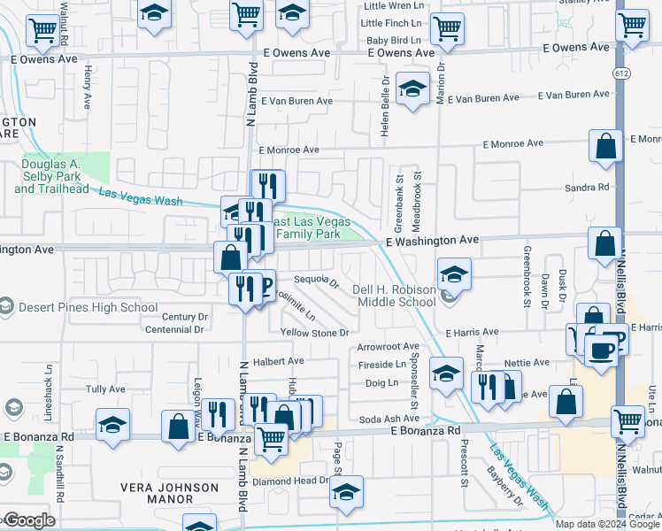 map of restaurants, bars, coffee shops, grocery stores, and more near 854 Stainglass Lane in Las Vegas