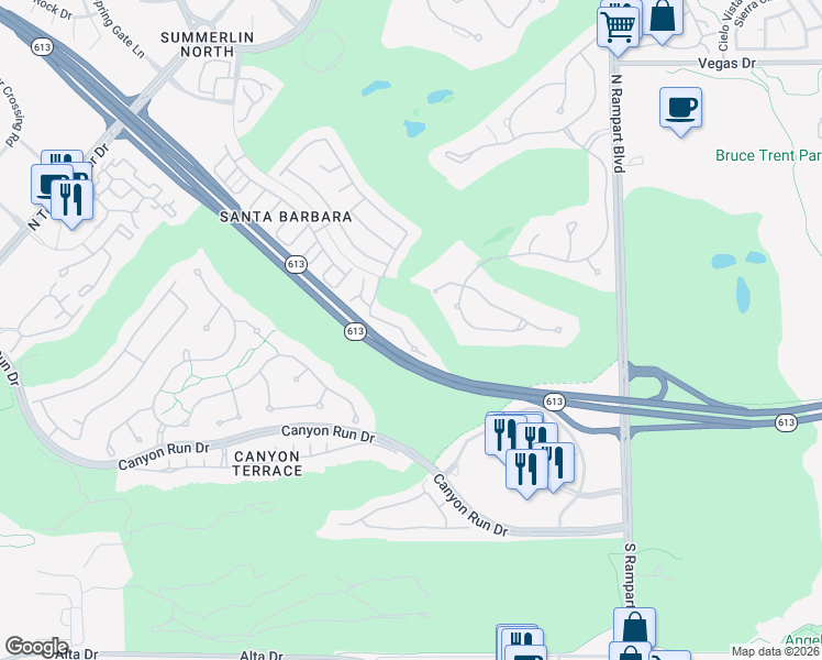 map of restaurants, bars, coffee shops, grocery stores, and more near 9108 Vista Greens Way in Las Vegas