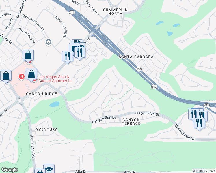 map of restaurants, bars, coffee shops, grocery stores, and more near 624 Proud Eagle Lane in Las Vegas