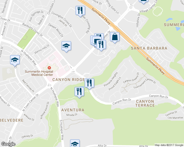 map of restaurants, bars, coffee shops, grocery stores, and more near 669 Peachy Canyon Circle in Las Vegas