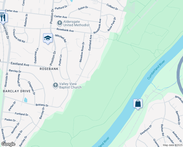 map of restaurants, bars, coffee shops, grocery stores, and more near 811 Beth Drive in Nashville