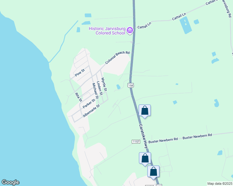 map of restaurants, bars, coffee shops, grocery stores, and more near 133 Sweetbriar Lane in Jarvisburg