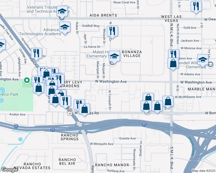 map of restaurants, bars, coffee shops, grocery stores, and more near 2110 Sleepy Court in Las Vegas