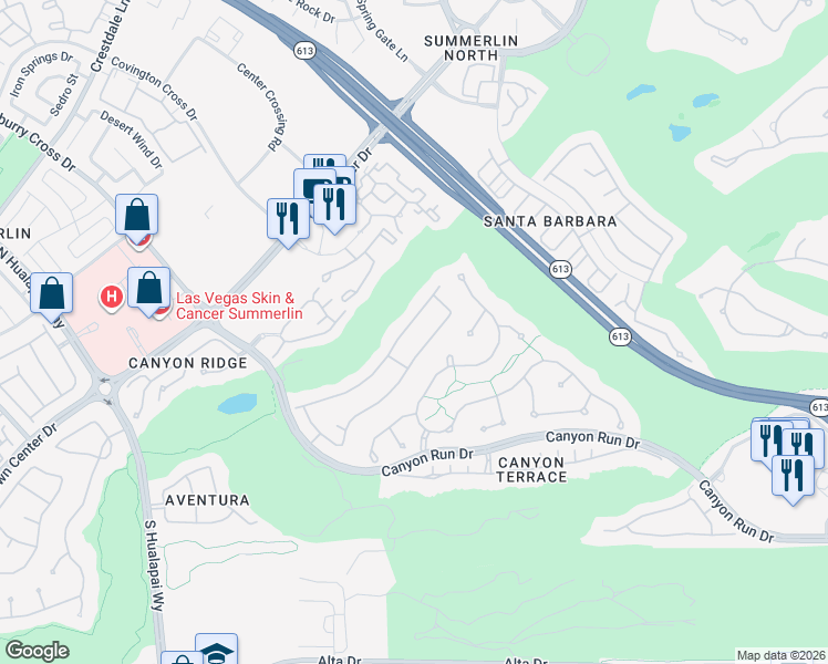 map of restaurants, bars, coffee shops, grocery stores, and more near 700 Pinnacle Heights in Las Vegas