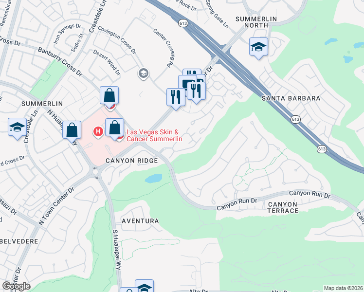 map of restaurants, bars, coffee shops, grocery stores, and more near 700 Peachy Canyon Circle in Las Vegas