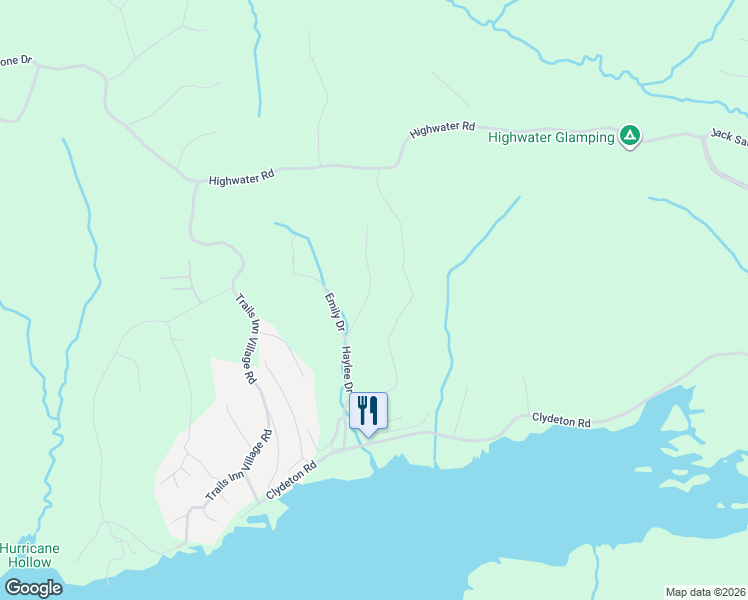 map of restaurants, bars, coffee shops, grocery stores, and more near 260 Haylee Road in Waverly