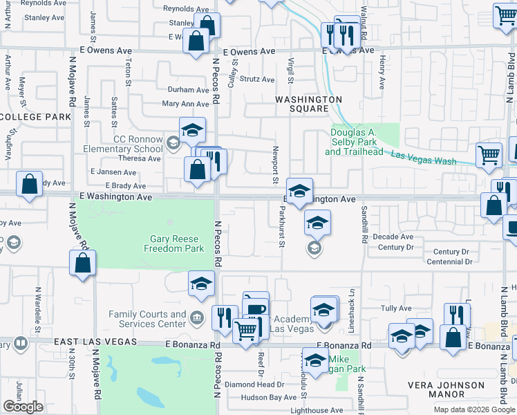 map of restaurants, bars, coffee shops, grocery stores, and more near 873 Mantis Way in Las Vegas