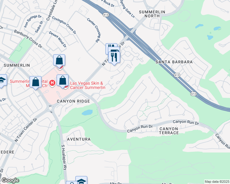 map of restaurants, bars, coffee shops, grocery stores, and more near 708 Peachy Canyon Circle in Las Vegas