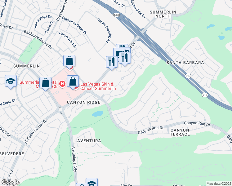 map of restaurants, bars, coffee shops, grocery stores, and more near 700 Peachy Canyon Circle in Las Vegas