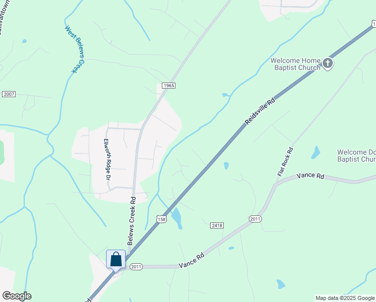 map of restaurants, bars, coffee shops, grocery stores, and more near 6850 Kitty Lane in Belews Creek