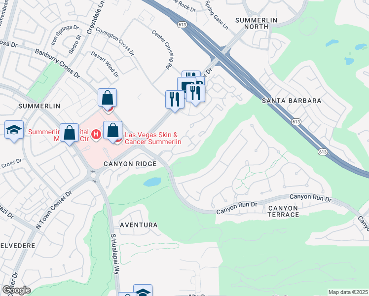 map of restaurants, bars, coffee shops, grocery stores, and more near 701 Peachy Canyon Circle in Las Vegas