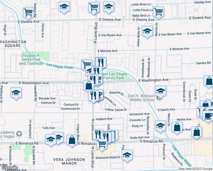map of restaurants, bars, coffee shops, grocery stores, and more near 850 Ripple Way in Las Vegas