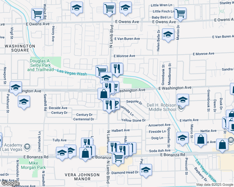 map of restaurants, bars, coffee shops, grocery stores, and more near 887 North Stratton Lane in Las Vegas
