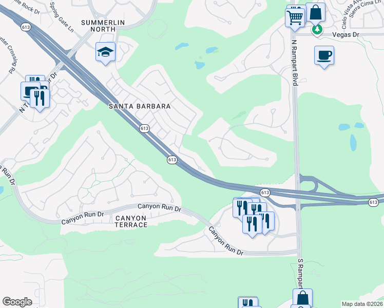 map of restaurants, bars, coffee shops, grocery stores, and more near 9112 Vista Greens Way in Las Vegas