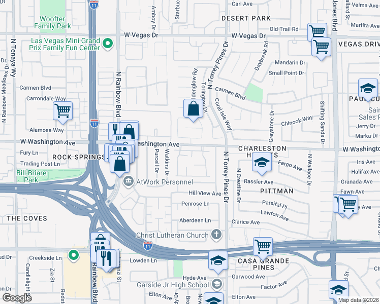 map of restaurants, bars, coffee shops, grocery stores, and more near 814 Pepperwood Lane in Las Vegas