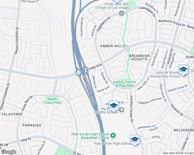 map of restaurants, bars, coffee shops, grocery stores, and more near 11105 Vasari Court in Las Vegas