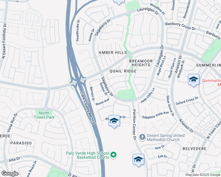 map of restaurants, bars, coffee shops, grocery stores, and more near 721 White Falcon Street in Las Vegas