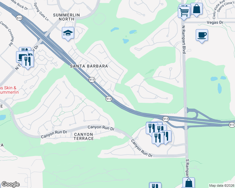 map of restaurants, bars, coffee shops, grocery stores, and more near 9108 Vista Greens Way in Las Vegas