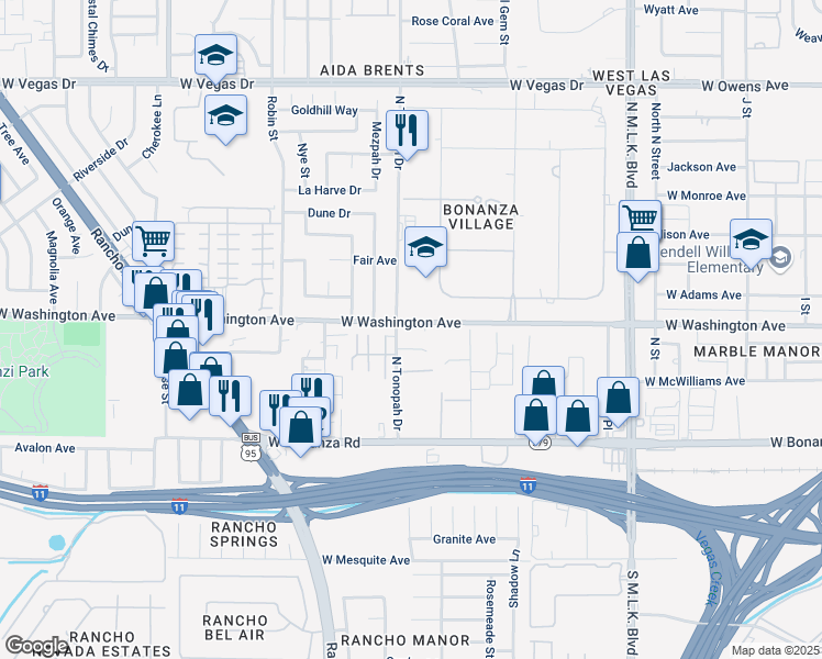 map of restaurants, bars, coffee shops, grocery stores, and more near 2100 Sleepy Court in Las Vegas