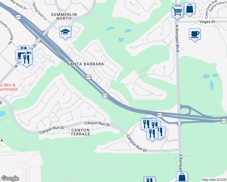 map of restaurants, bars, coffee shops, grocery stores, and more near 9108 Vista Greens Way in Las Vegas