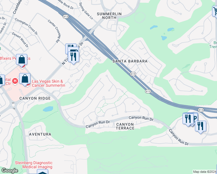 map of restaurants, bars, coffee shops, grocery stores, and more near 9509 Balatta Canyon Court in Las Vegas