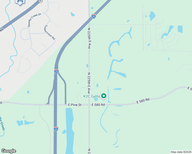 map of restaurants, bars, coffee shops, grocery stores, and more near 2046 North 225th East Avenue in Catoosa