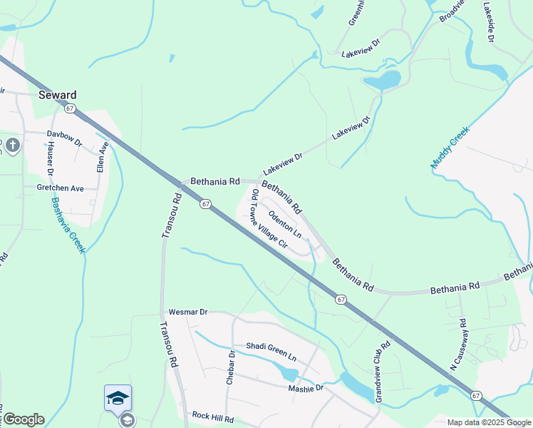 map of restaurants, bars, coffee shops, grocery stores, and more near 5980 Odenton Lane in Pfafftown