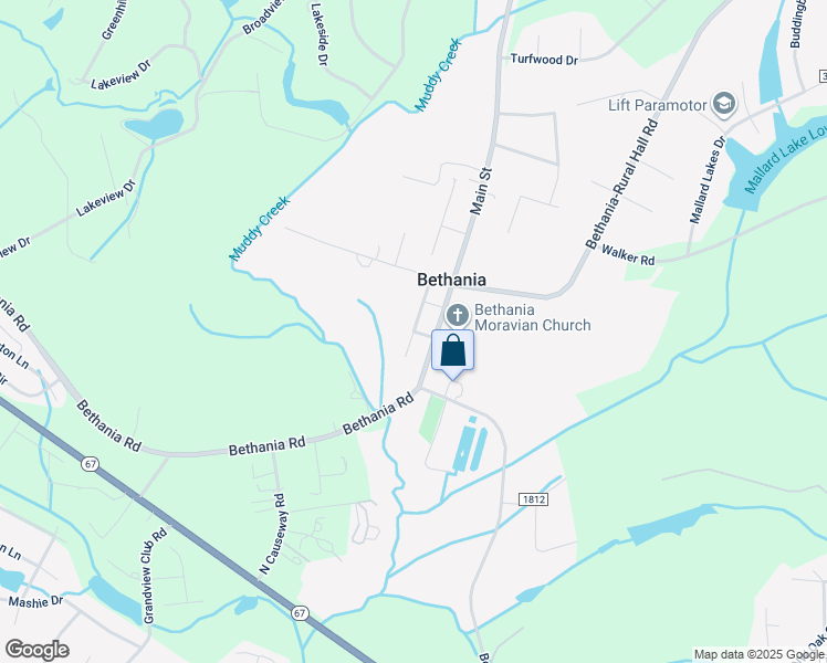 map of restaurants, bars, coffee shops, grocery stores, and more near Seidel Street in Pfafftown