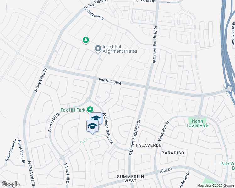 map of restaurants, bars, coffee shops, grocery stores, and more near 43 Berneri Drive in Las Vegas