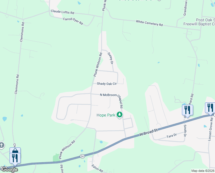 map of restaurants, bars, coffee shops, grocery stores, and more near 3694 Shady Oak Circle in Cookeville