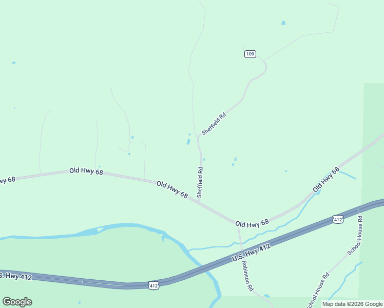 map of restaurants, bars, coffee shops, grocery stores, and more near 16274 Sheffield Road in Siloam Springs